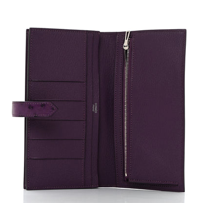 Hermes Ostrich Bearn Wallet Violine 5 of 8