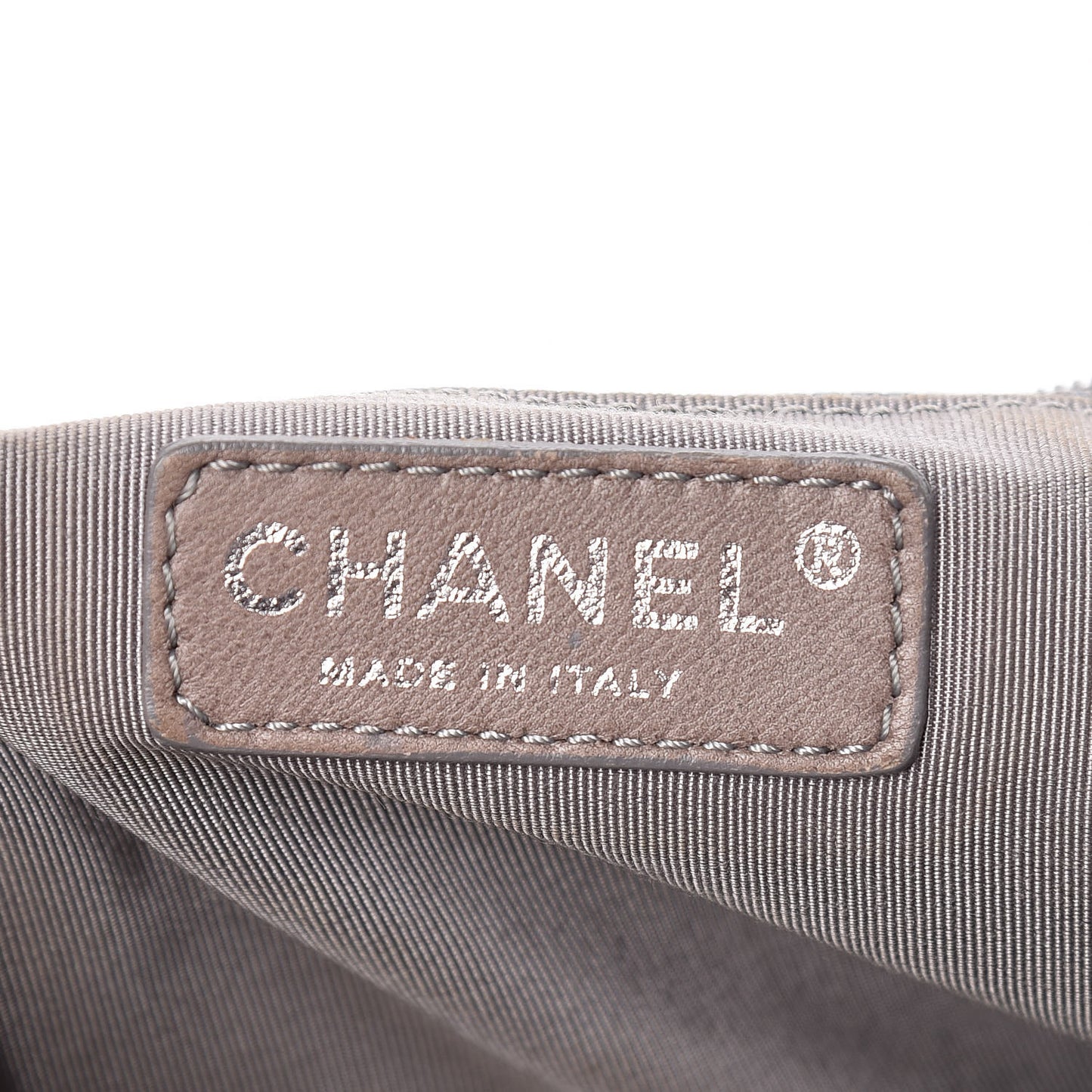 Metallic Cracked Calfskin Modern Chain Tote Dark Silver