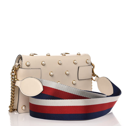 Gucci Nappa Pearl Studded Mini Queen Margaret Broadway Shoulder Bag Mystic White 4 of 9