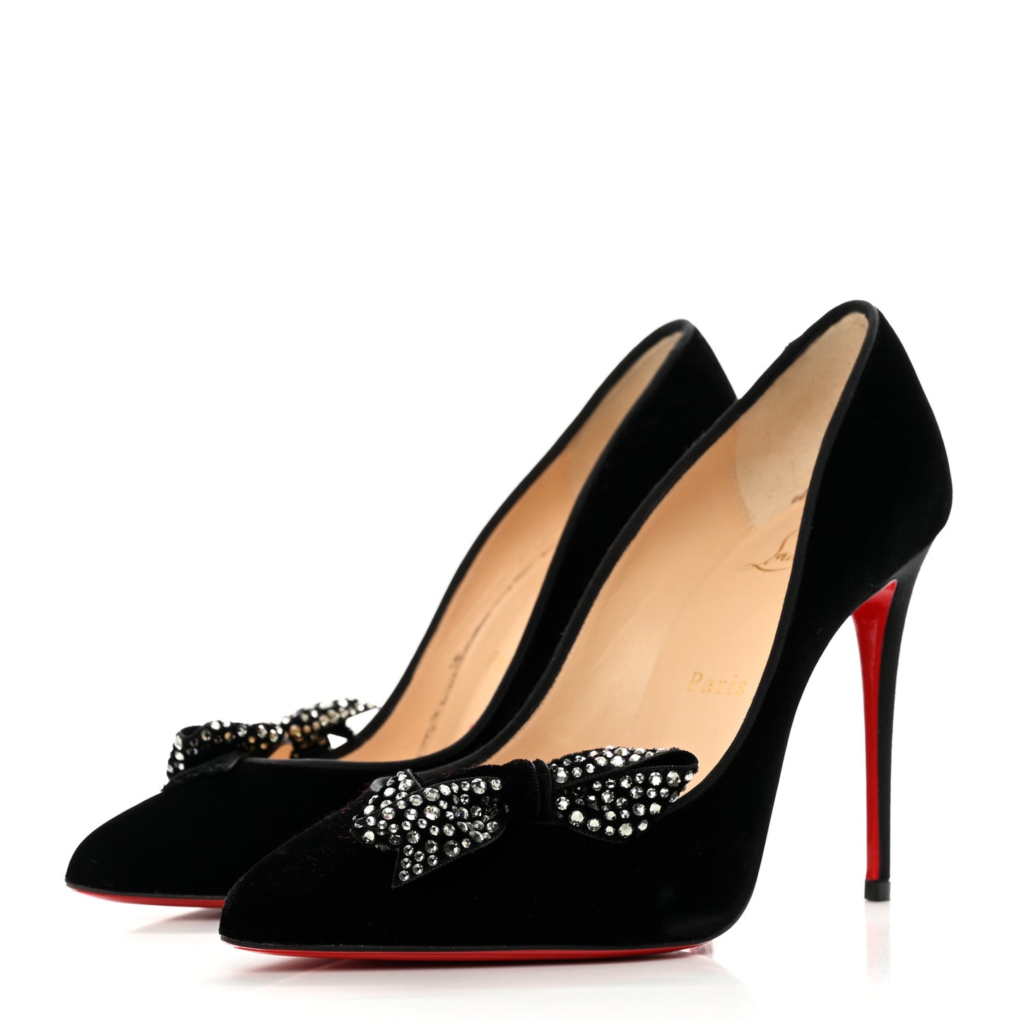 Velvet Madame Menule Bow 100 Pumps 37.5 Black
