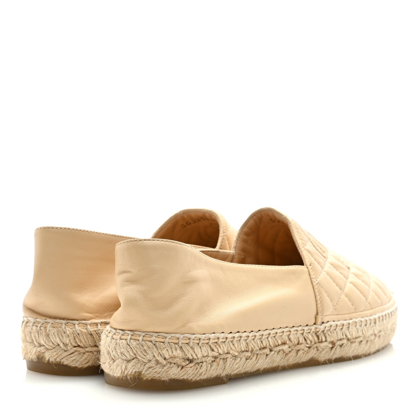 Lambskin Quilted CC Espadrilles 40 Beige