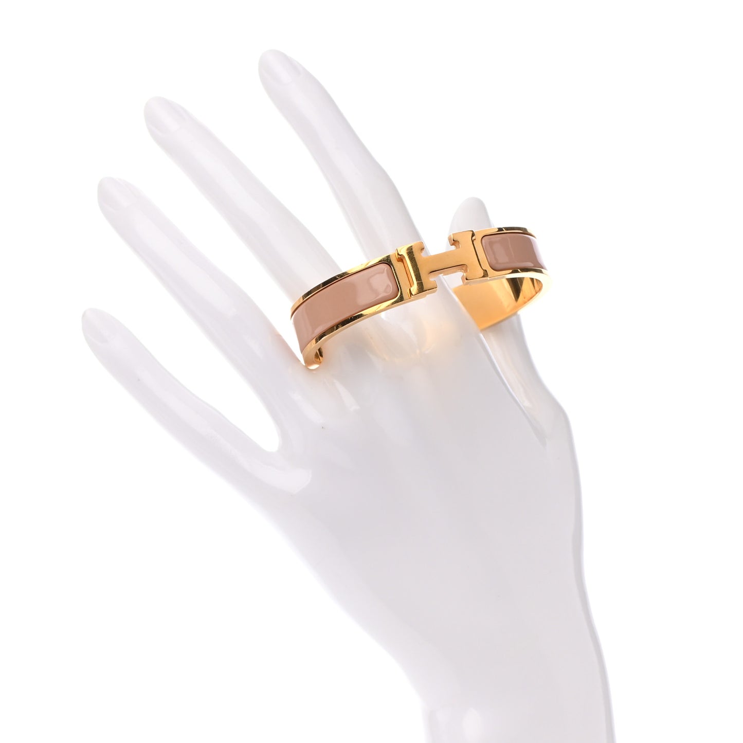Enamel Narrow Clic Clac H Bracelet PM Beige Nacre