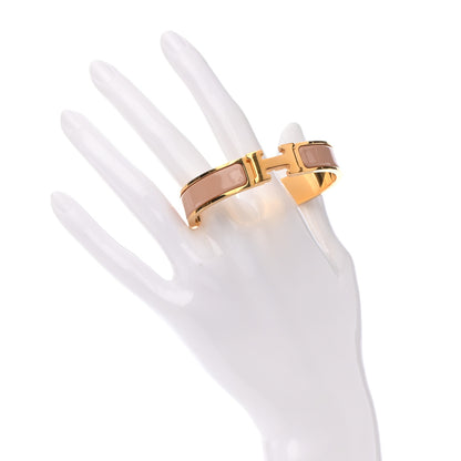 Hermes Enamel Narrow Clic Clac H Bracelet PM Beige Nacre 2 of 4