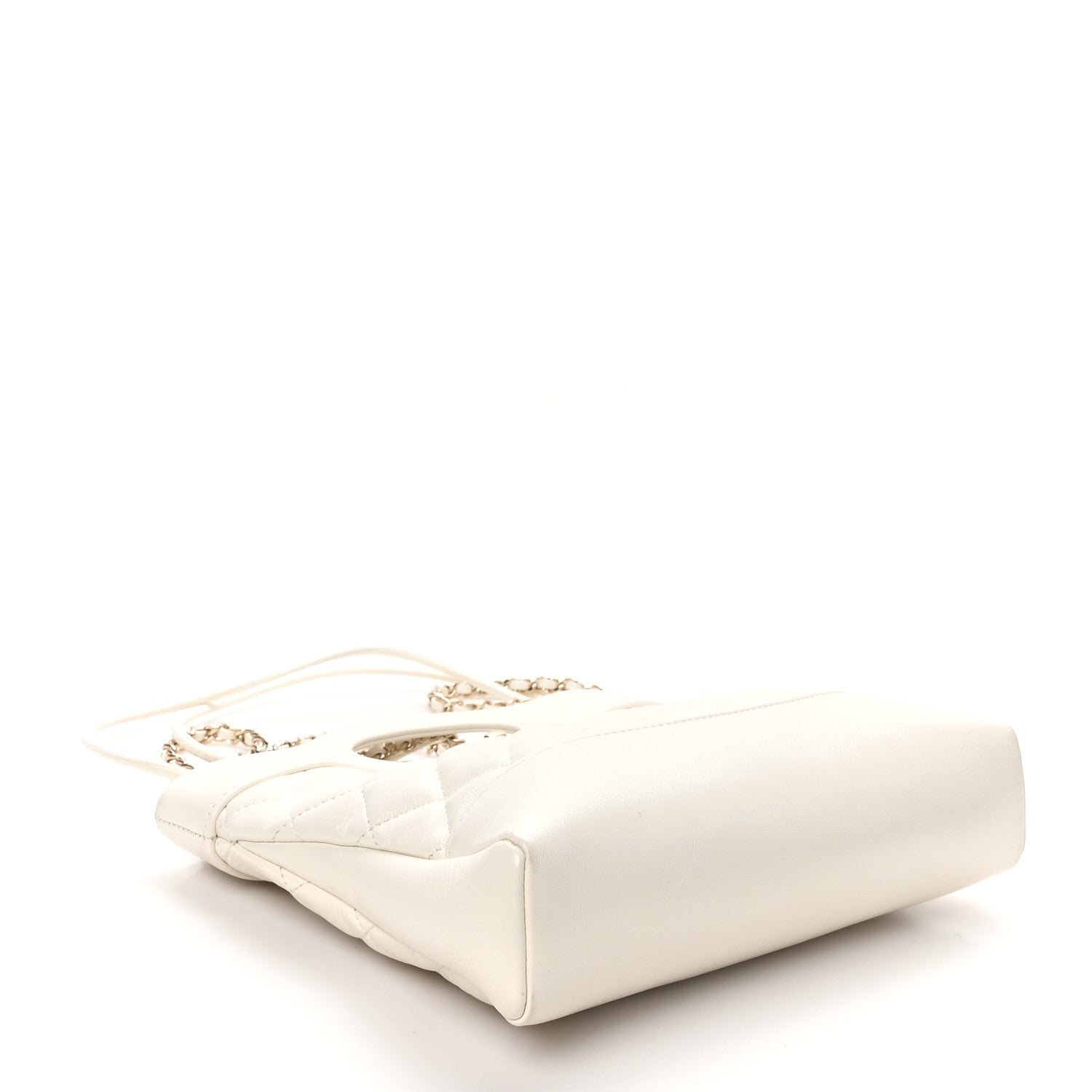 Chanel Shiny Lambskin Quilted Mini 31 Shopping Bag White 1737869