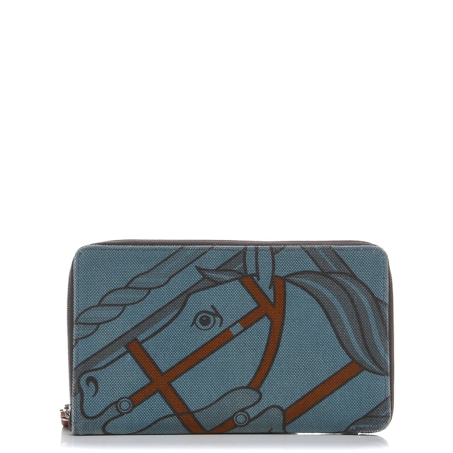 Hermes Toile Steeple GM Wallet 1 of 8