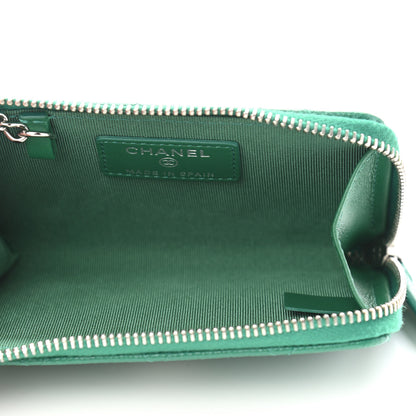 Chanel Caviar Quilted Zipped Key Holder Case Green 5 of 8