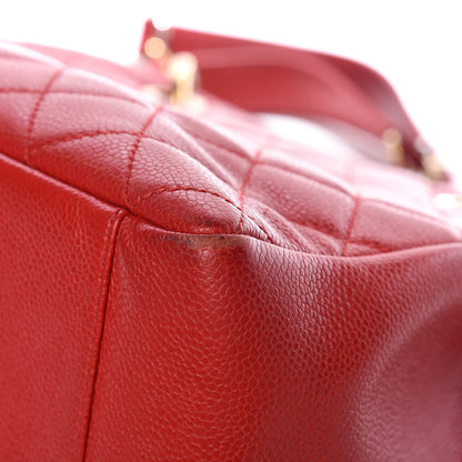 Chanel Caviar Quilted Grand Shopping Tote GST Red 17 of 19