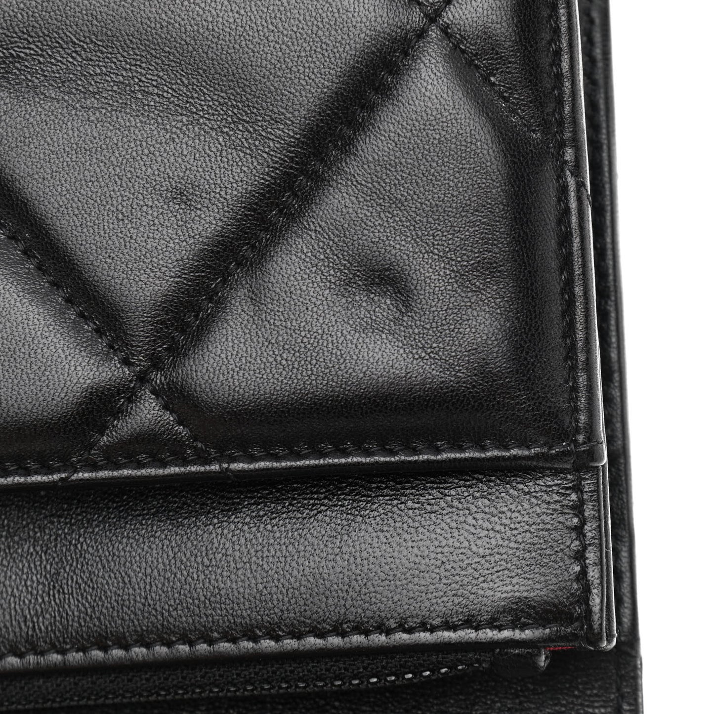 Lambskin Quilted Chanel 19 Wallet On Chain WOC Black