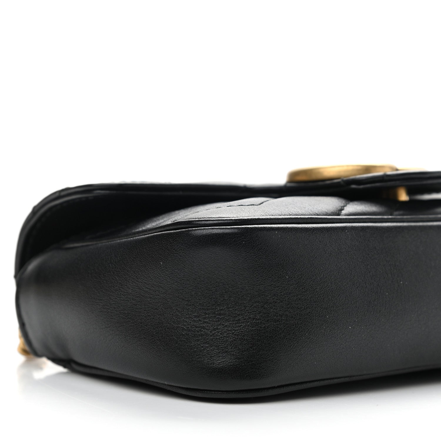 Gucci Calfskin Matelasse Super Mini GG Marmont Shoulder Bag Black 9 of 10