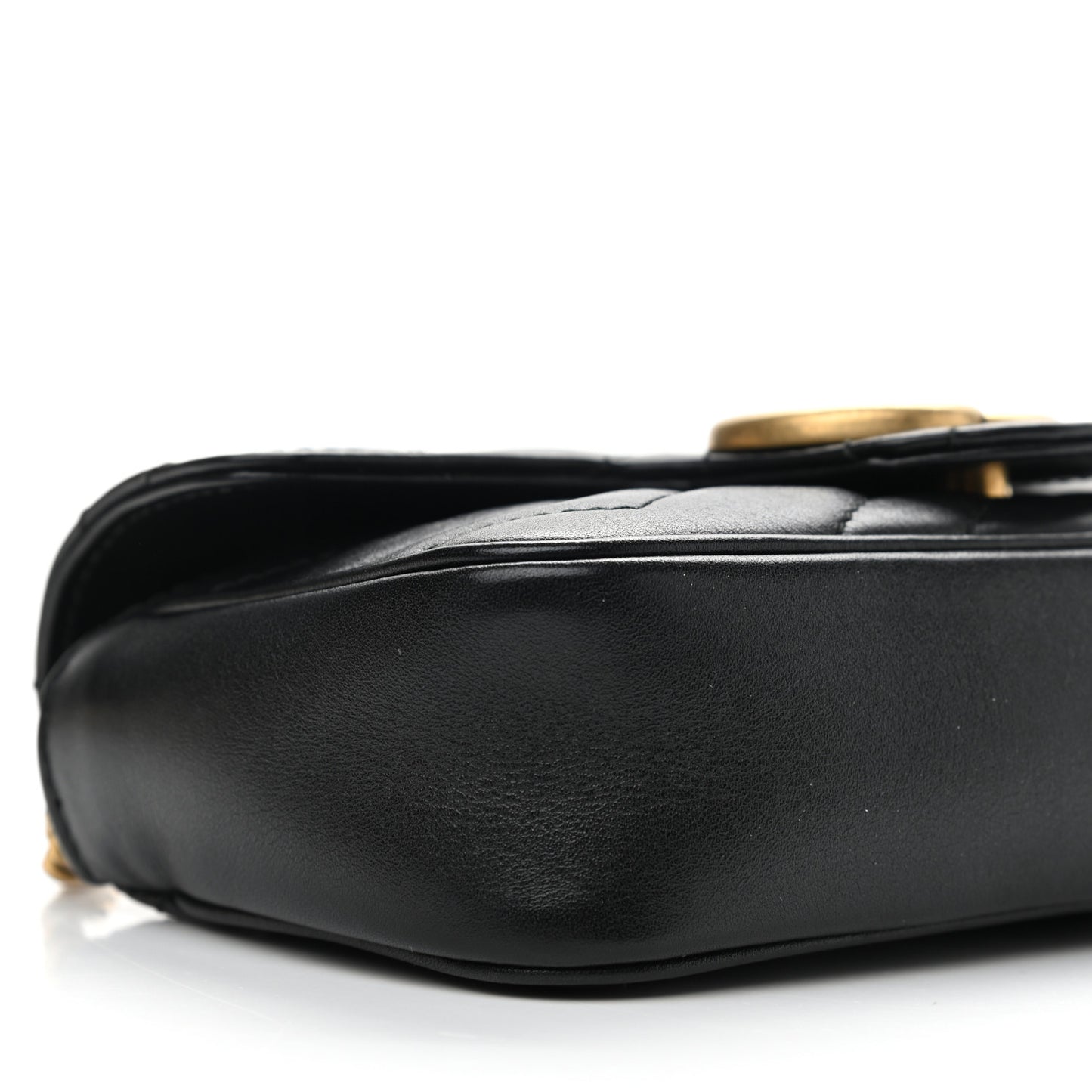 Calfskin Matelasse Super Mini GG Marmont Shoulder Bag Black