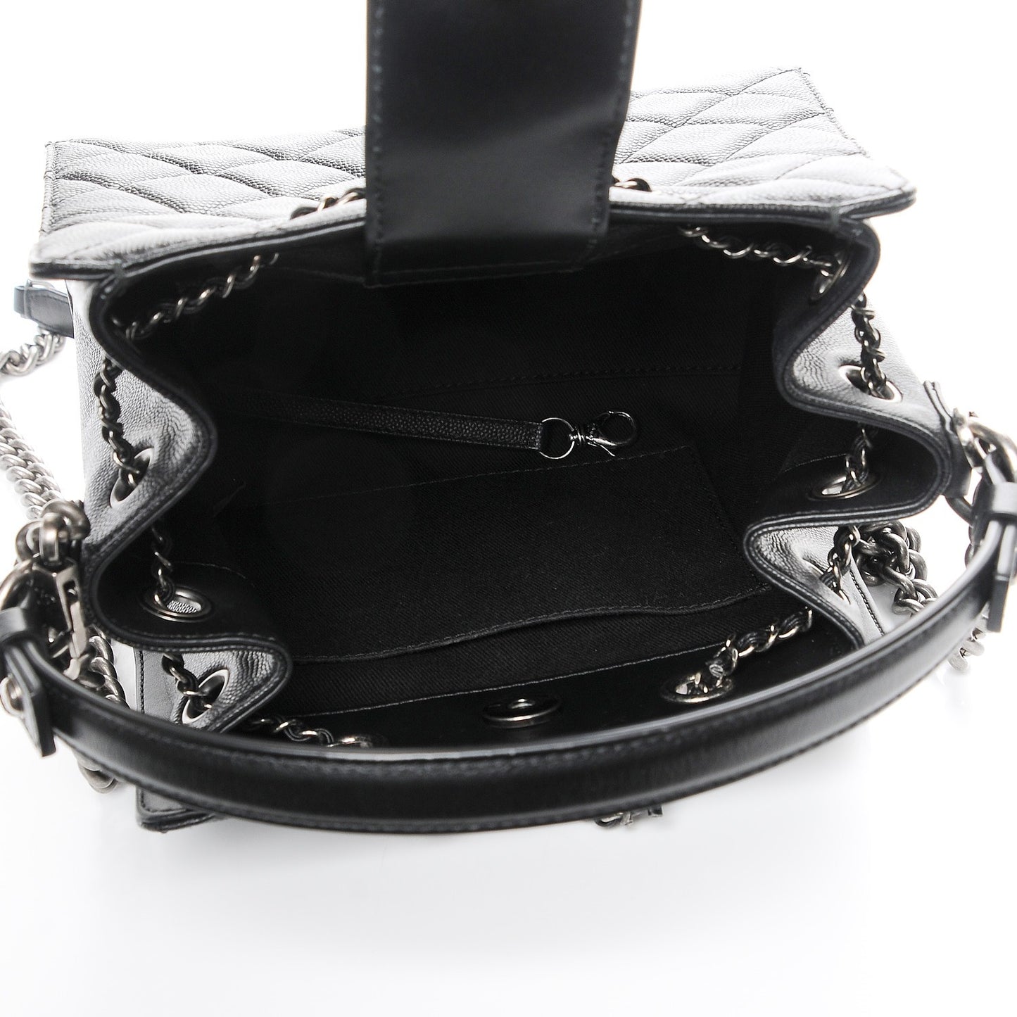 Caviar Quilted Small CC Bucket Bag Black