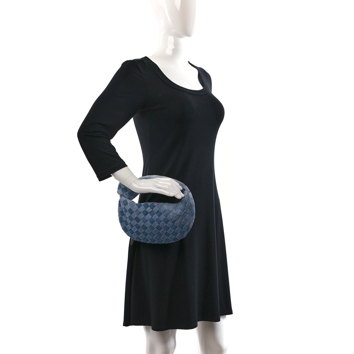 Nappa Denim Effect Intrecciato Mini Jodie Denim