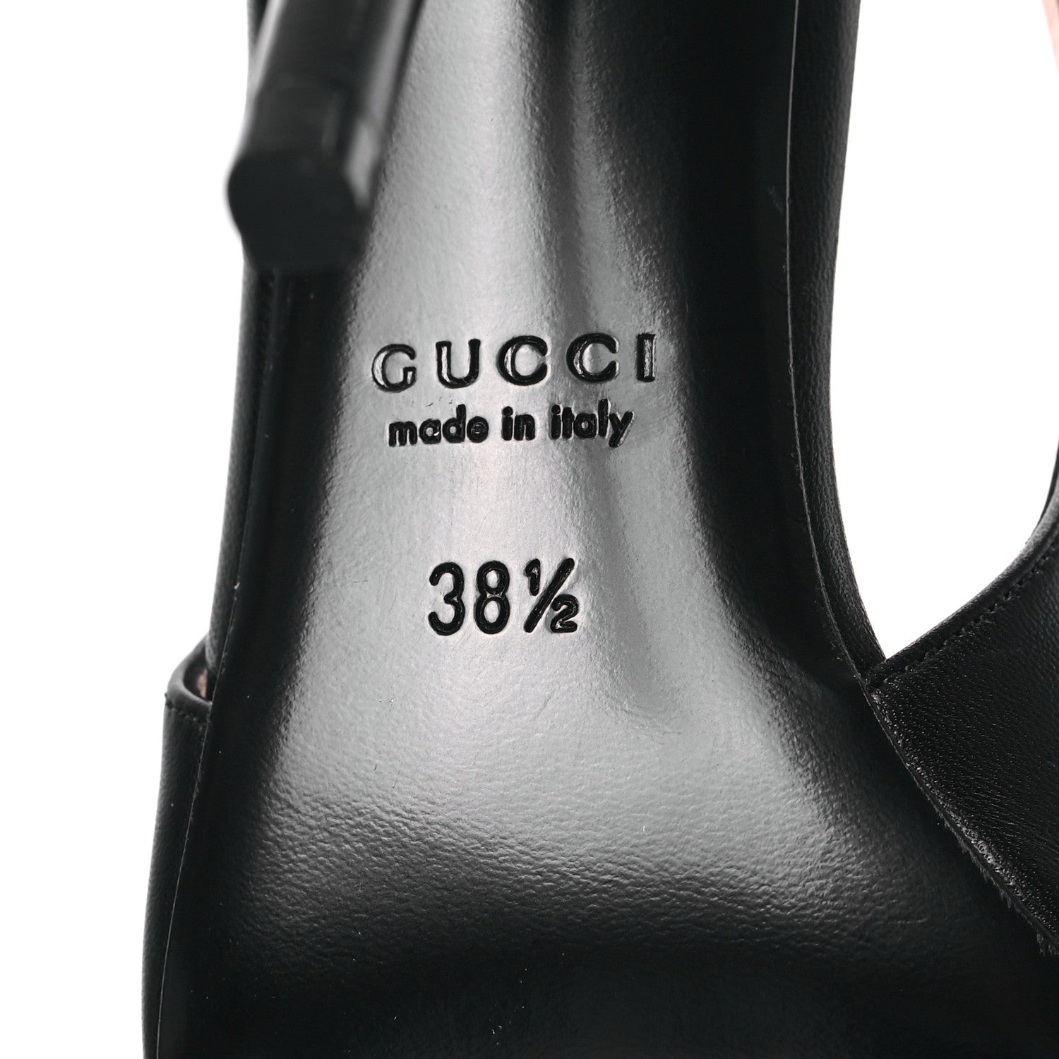 Gucci Malaga Kid Horsebit Erin 105mm Slingback Pumps 38.5 Black 6 of 9