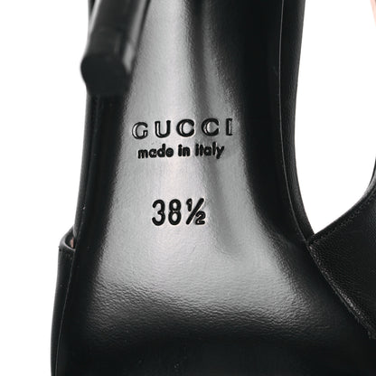 Gucci Malaga Kid Horsebit Erin 105mm Slingback Pumps 38.5 Black 6 of 9