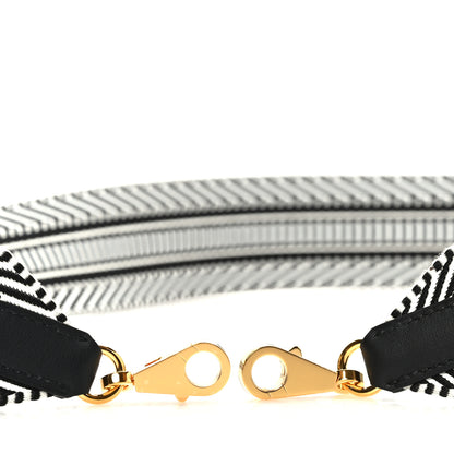 Hermes Toile Swift 50mm Sangle Cavale Shoulder Strap Black Ecru 3 of 5