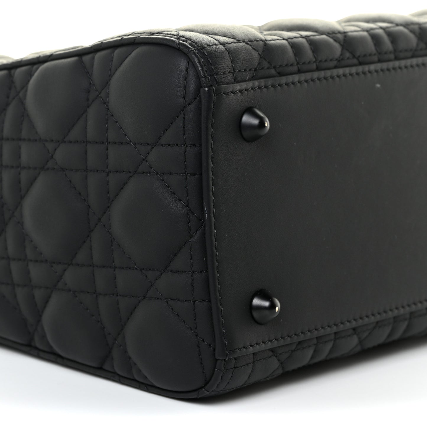 Ultra Matte Calfskin Cannage Large Lady Dior Black