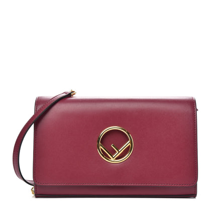 Fendi Vitello Liberty Lucido F is Fendi Wallet on Chain Black Cherry 1 of 10