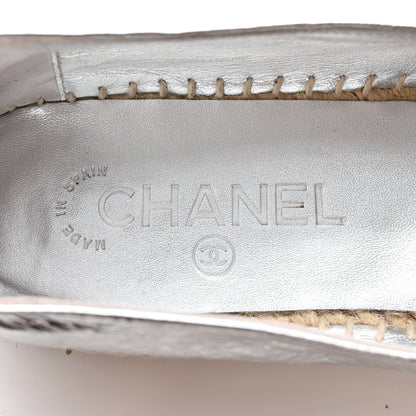 Chanel Laminated Goatskin CC Espadrilles 39 Silver 8 of 15