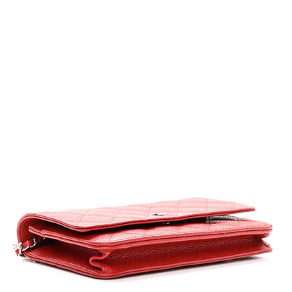 Chanel Caviar Quilted Wallet On Chain WOC Red 4 of 11