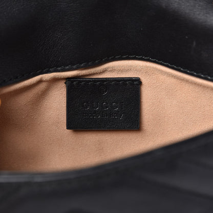 Gucci Calfskin Matelasse Super Mini GG Marmont Shoulder Bag Black 8 of 10