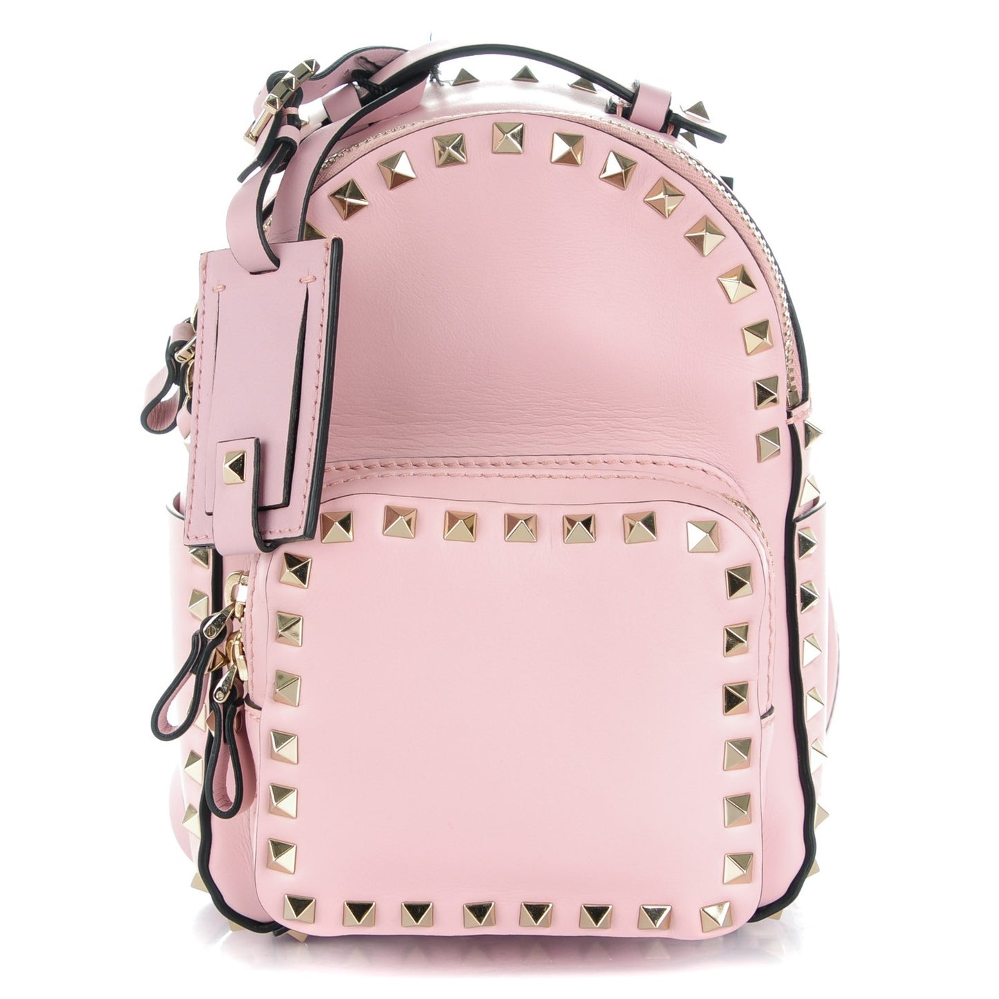Calfskin Mini Rockstud Backpack Water Rose