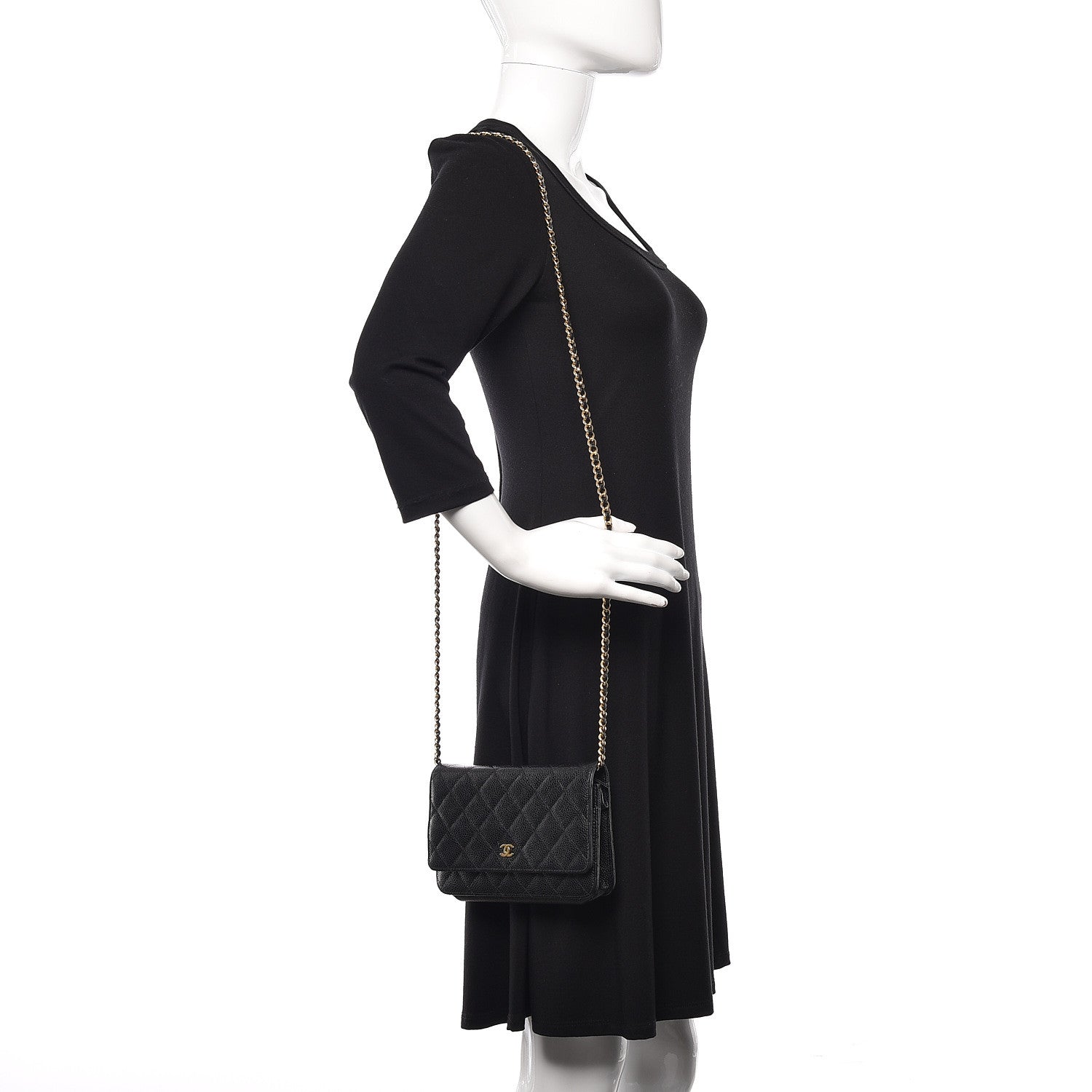 Chanel Caviar Quilted Wallet On Chain WOC Black 2 of 19