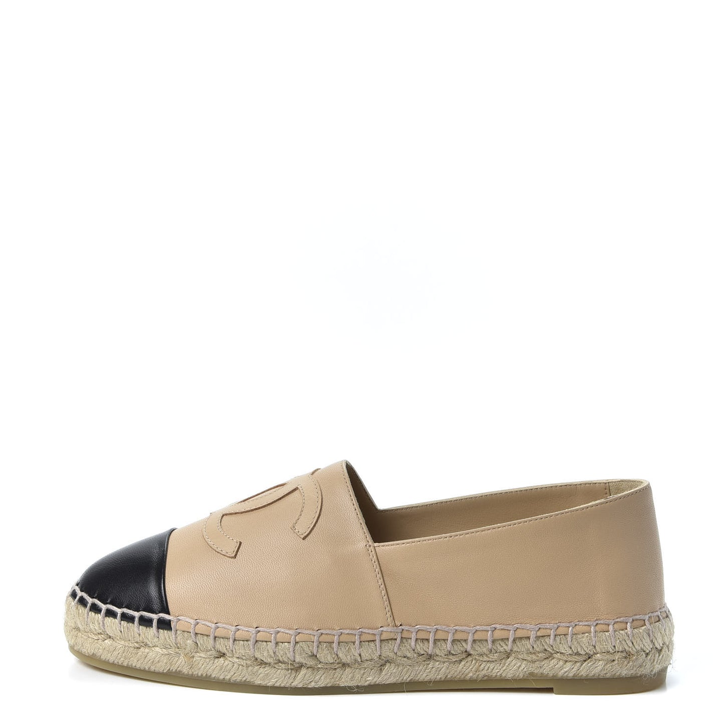 Lambskin CC Espadrilles 36 Beige Black