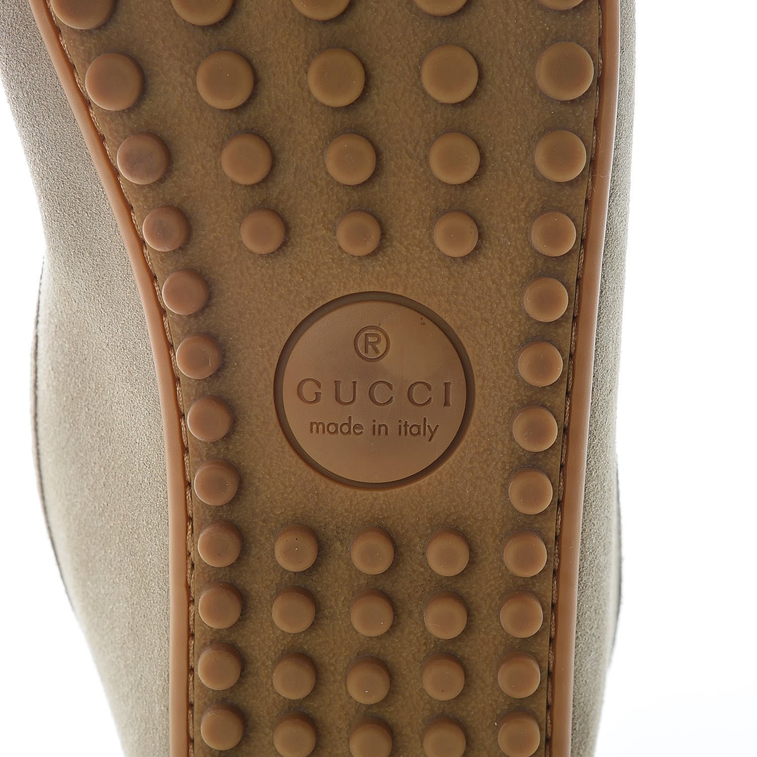 Gucci Suede Web Mens Horsebit Driver Loafers 8 Oatmeal 9 of 15