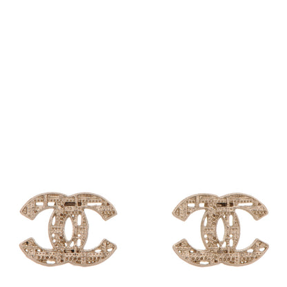 Chanel Tweed Effect CC Earrings Gold 1 of 4