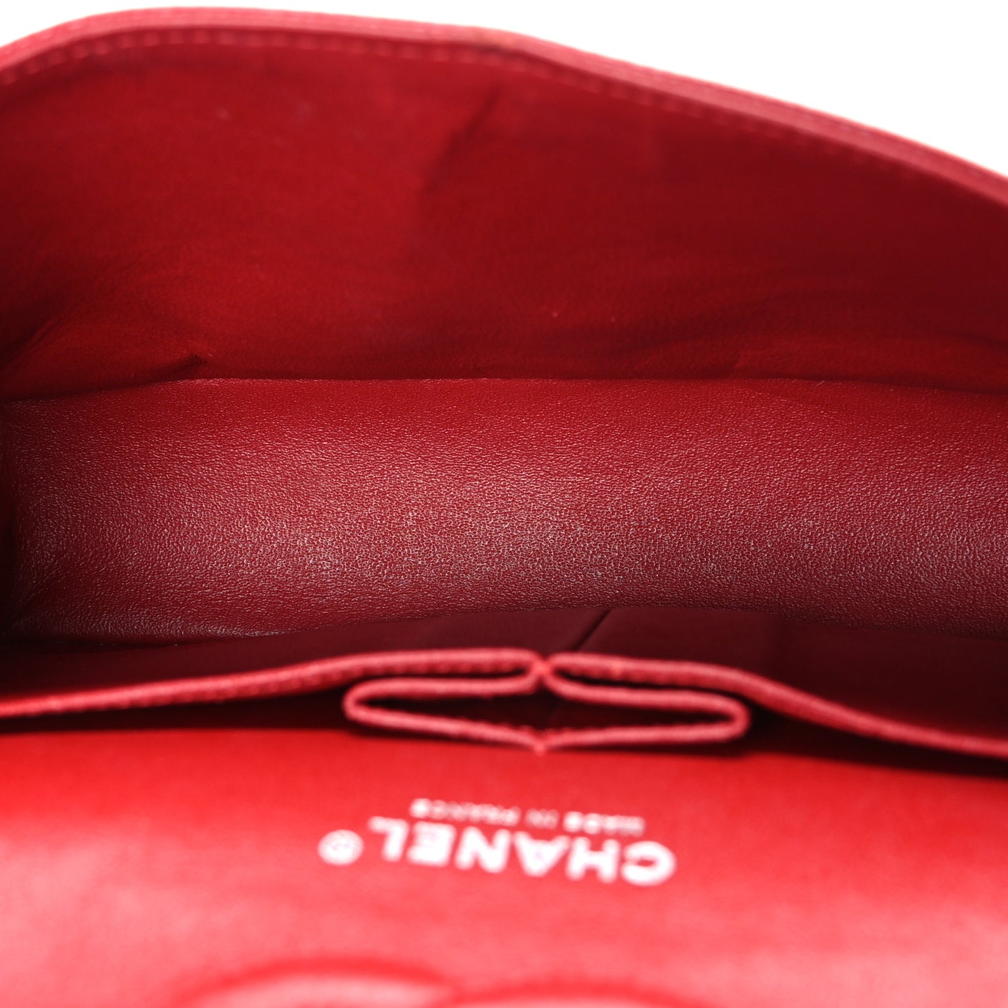 Caviar Quilted Medium Double Flap Red