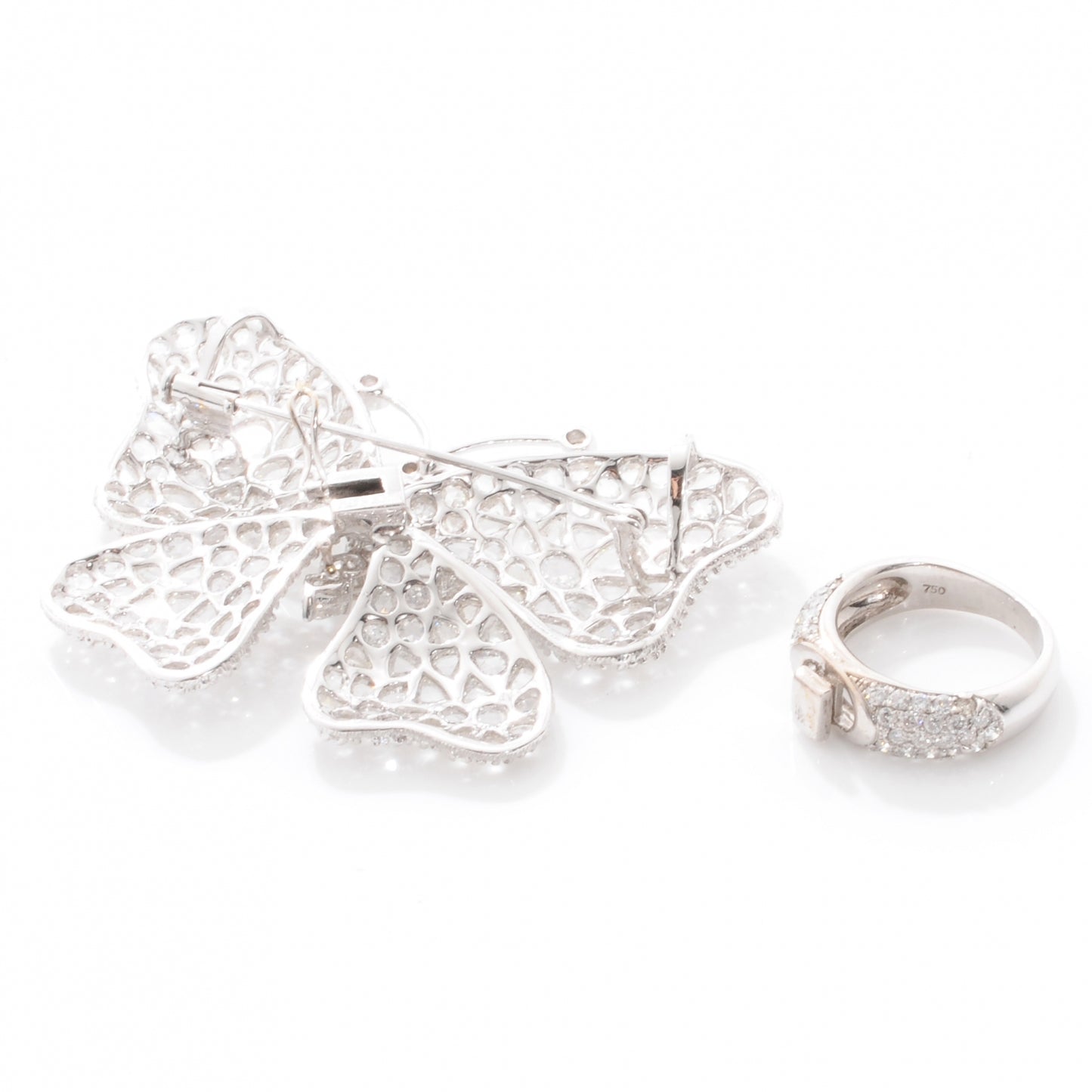 LORRAINE SCHWARTZ 18k Diamond Butterfly Pin Ring 5