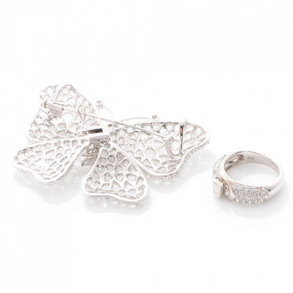 Harry Winston LORRAINE SCHWARTZ 18k Diamond Butterfly Pin Ring 5 5 of 5