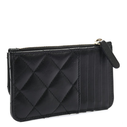 Chanel Aged Calfskin Quilted Reissue Flap Zip Card Holder Black 3 of 9