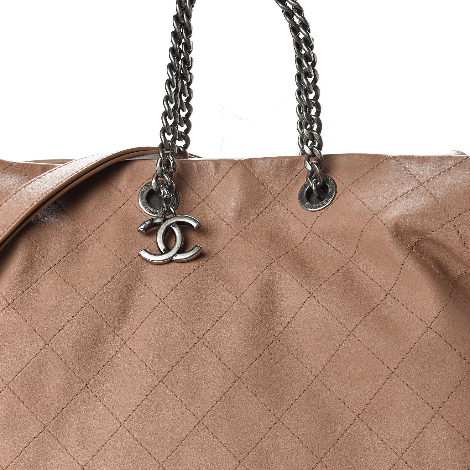Chanel Calfskin Stitched Large Hobo Dark Beige 12 of 13
