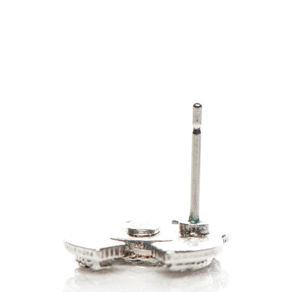 Chanel Crystal CC Earrings Silver 4 of 6