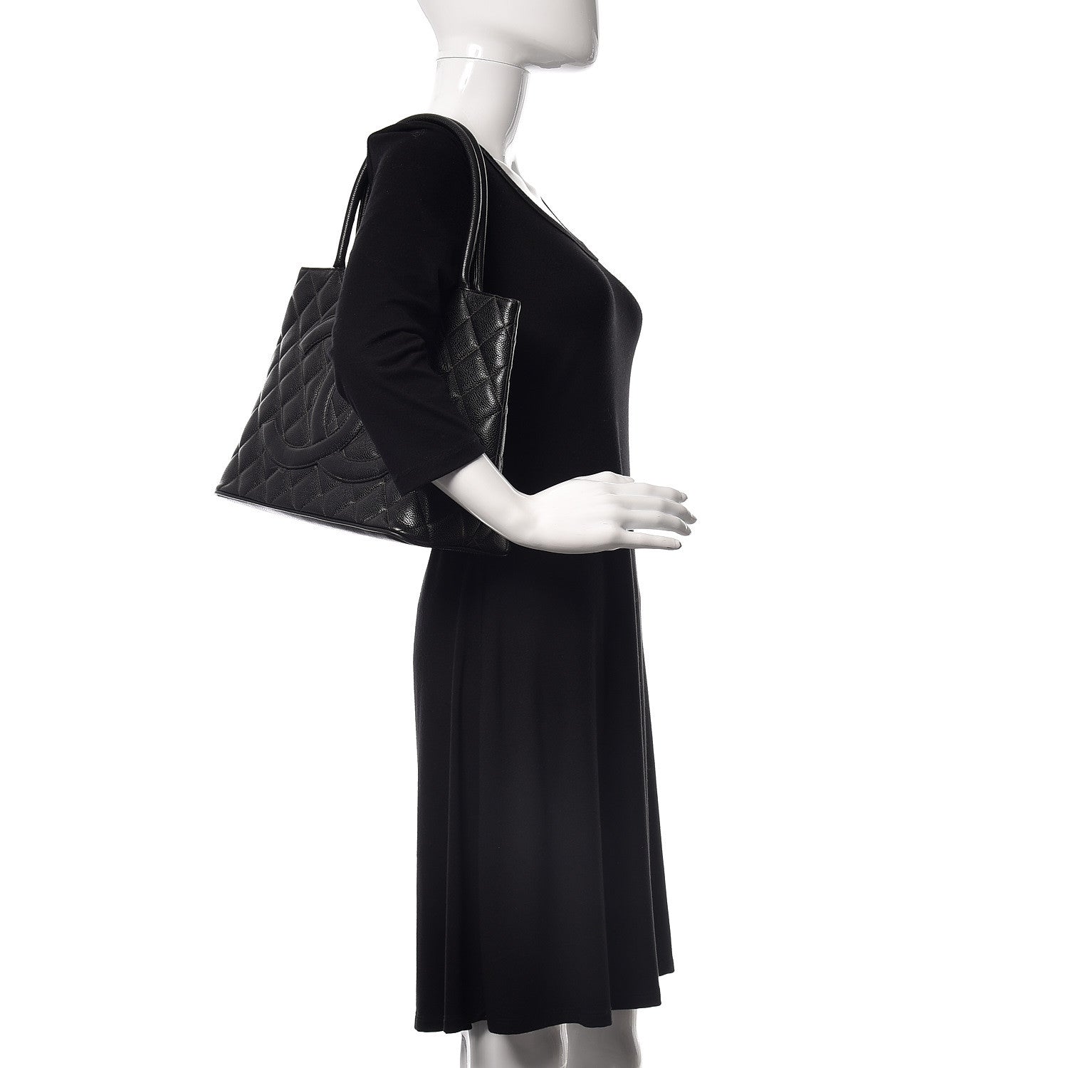 Chanel Caviar Quilted Medallion Tote Black 2 of 12