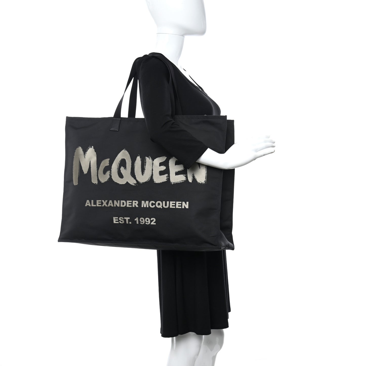 Nylon Graffiti Logo Tote Black