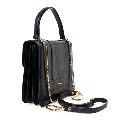 Bulgari Karung Serpenti Forever Top Handle Navy Blue 3 of 11