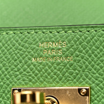 Hermes Epsom Kelly Wallet To Go Vert Yucca 6 of 7