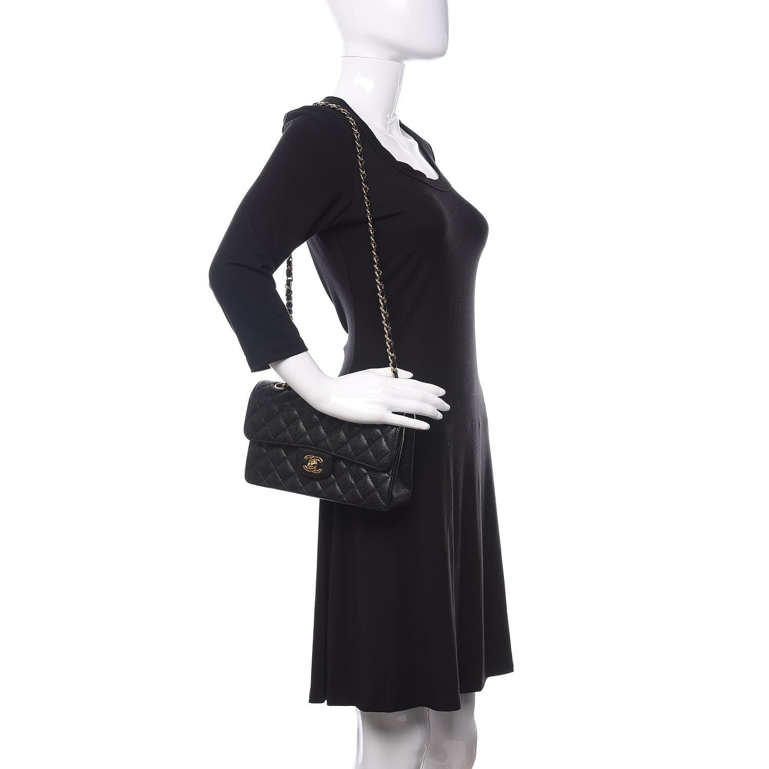 Chanel Caviar Quilted Small Double Flap Black 2 of 13