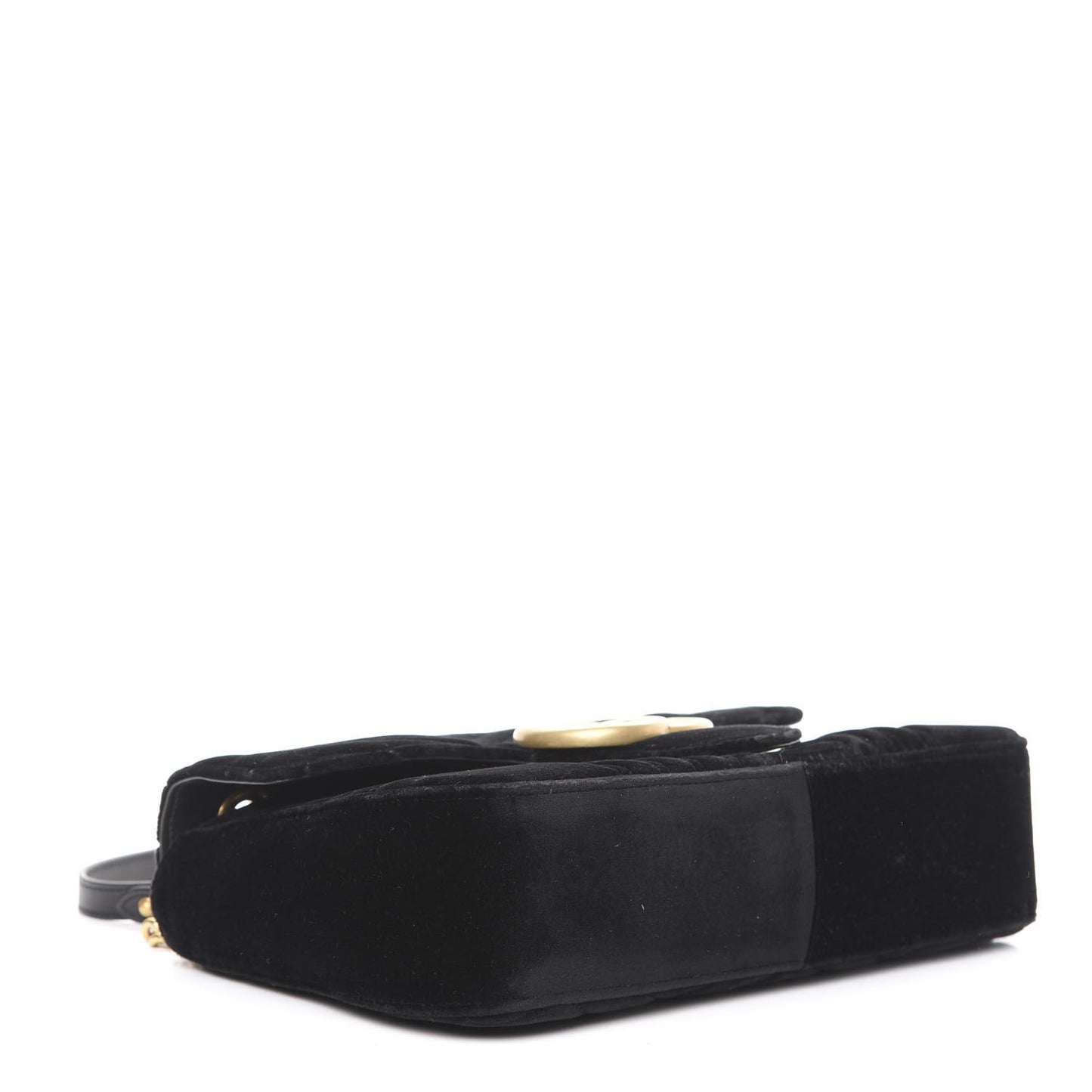 Velvet Matelasse Medium GG Marmont Shoulder Bag Black