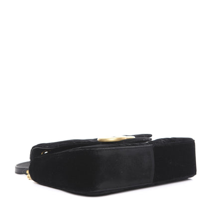 Gucci Velvet Matelasse Medium GG Marmont Shoulder Bag Black 4 of 12