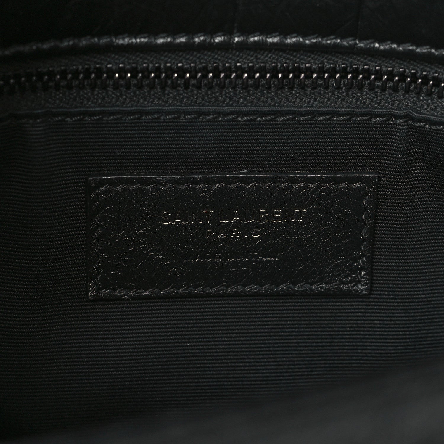 Saint Laurent Crocodile Embossed Lambskin Monogram Medium Niki Chain Satchel Black 6 of 10