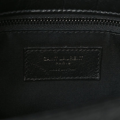 Saint Laurent Crocodile Embossed Lambskin Monogram Medium Niki Chain Satchel Black 6 of 10