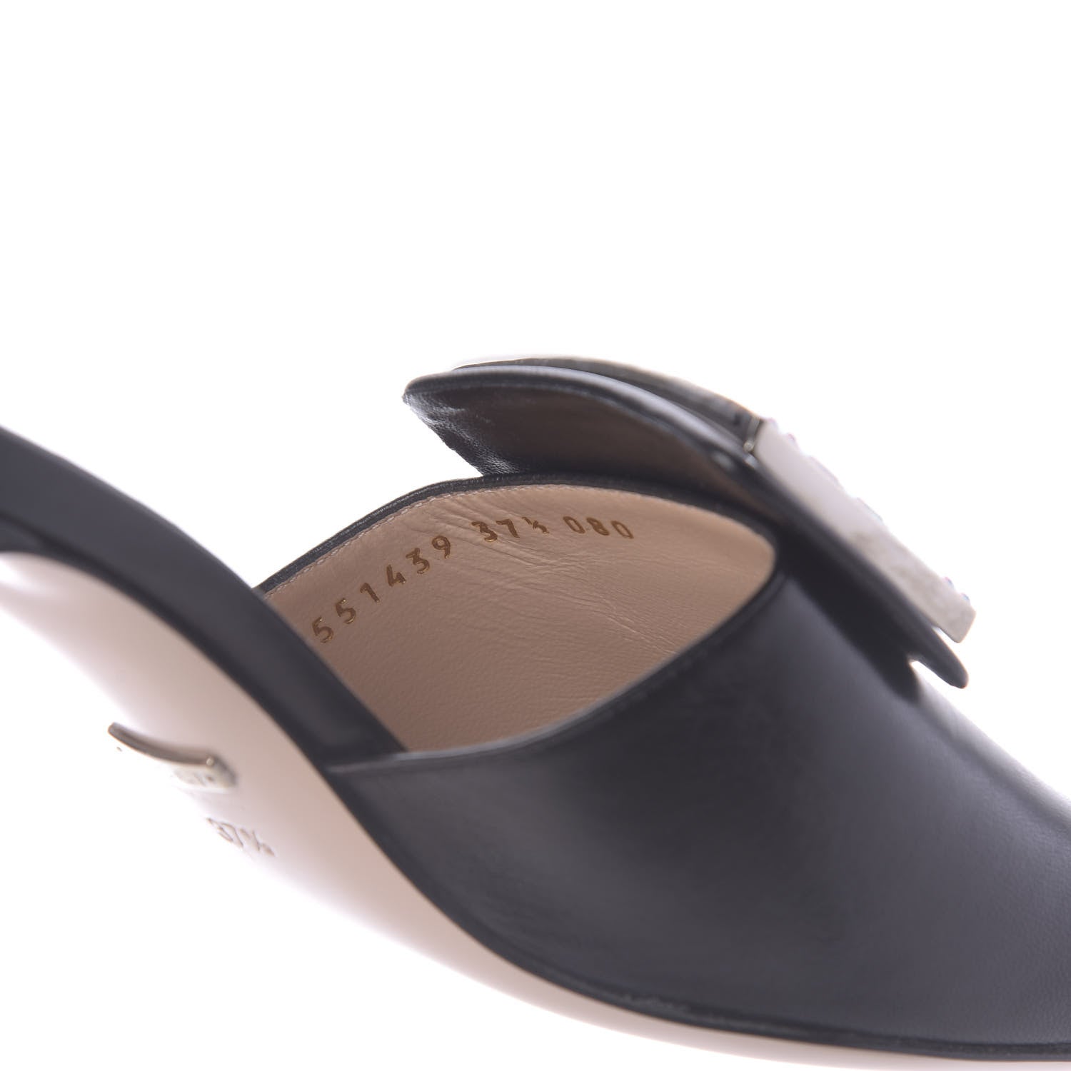 Gucci Malaga Kid Crystal Square G Madelyn 60mm Mules 37.5 Black 11 of 14