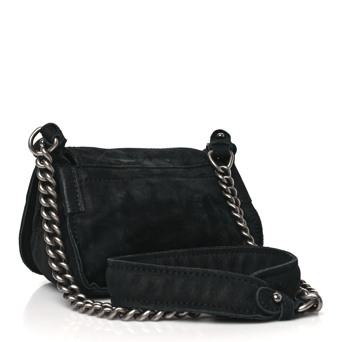 Bullskin Suede Small Highlander Messenger Flap Black