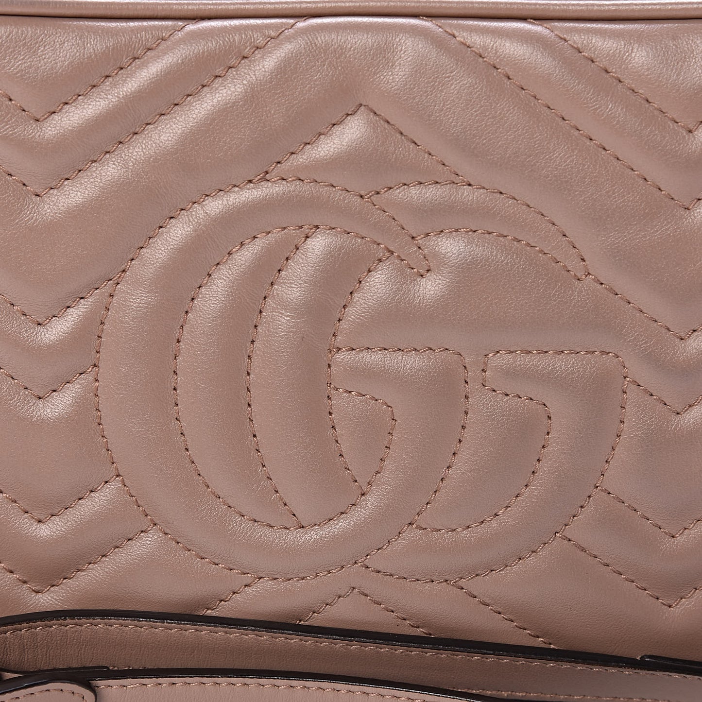 Calfskin Matelasse Small GG Marmont Chain Shoulder Bag Taupe