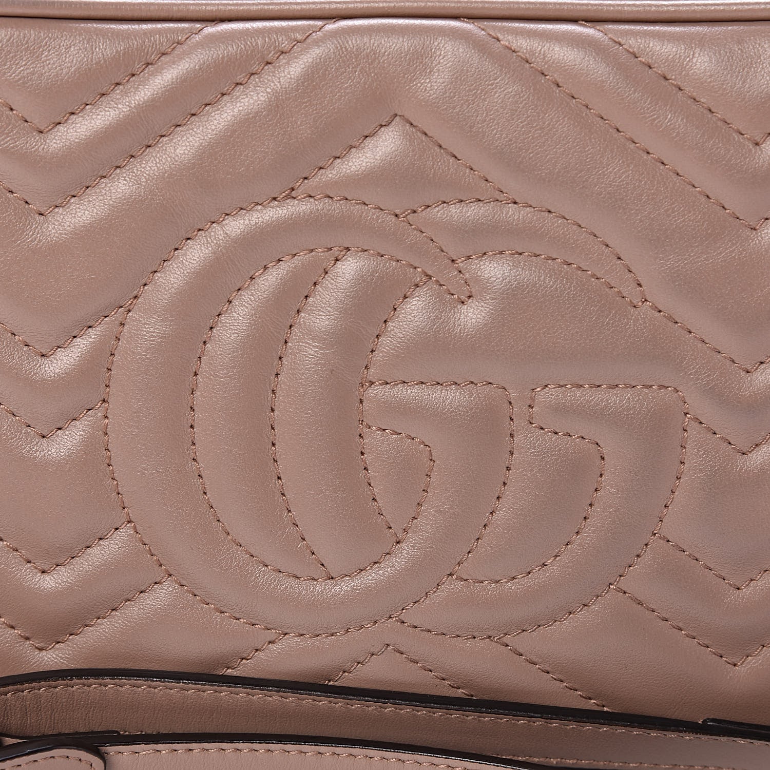 Gucci Calfskin Matelasse Small GG Marmont Chain Shoulder Bag Taupe 9 of 12