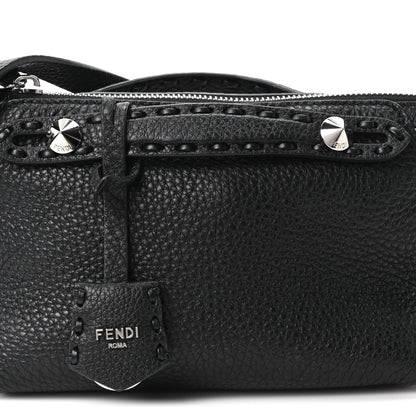 Fendi Cuoio Romano Selleria Sintetica Tape Stitch Mini By The Way Boston Bag Black 8 of 10
