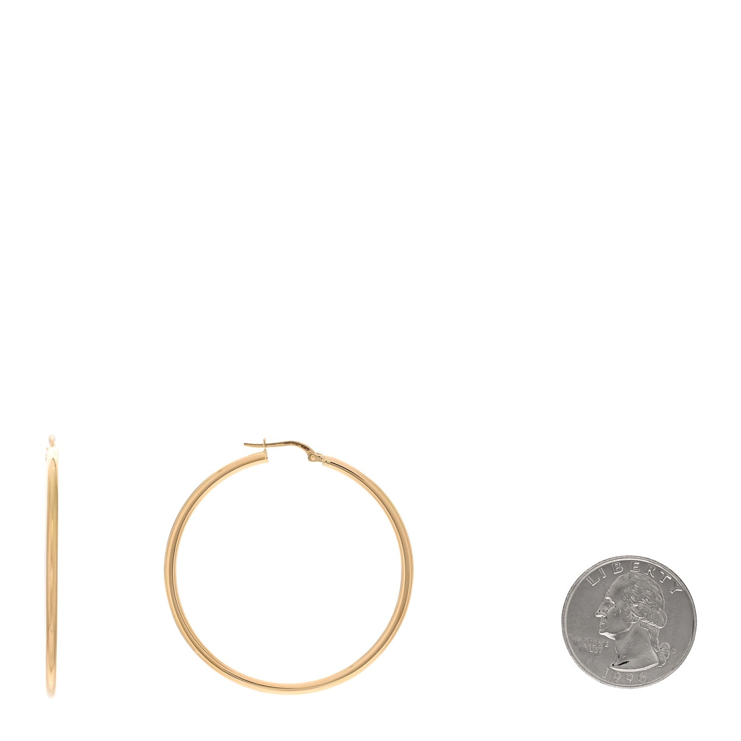 18K Yellow Gold 45mm Hoop Earrings